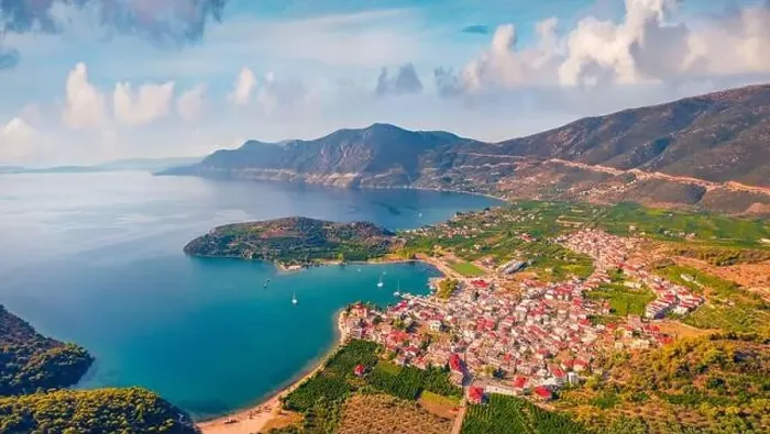 Framed Print : View from flying drone of Palaia Epidavros Framed Print : View from flying drone of Palaia Epidavros