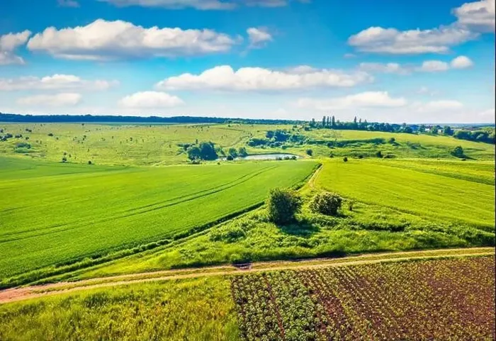 Framed Print : View from flying drone of Pochapyntsi pond and village Framed Print : View from flying drone of Pochapyntsi pond and village