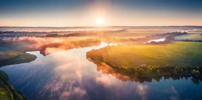 Framed Print : View from flying drone of Romanivka lake Framed Print : View from flying drone of Romanivka lake