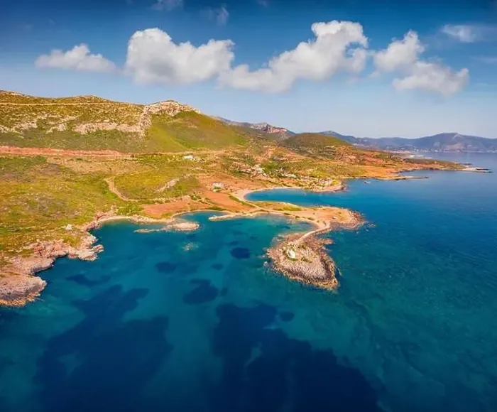 Framed Print : View from flying drone of Saint Phocas church Framed Print : View from flying drone of Saint Phocas church
