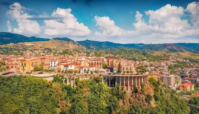 Framed Print : View from flying drone of San Lucido - town and comune in the province of Cosenza in the Calabria region Framed Print : View from flying drone of San Lucido - town and comune in the province of Cosenza in the Calabria region