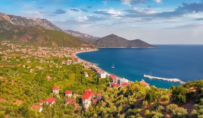 Framed Print : View from flying drone of Tyros Framed Print : View from flying drone of Tyros