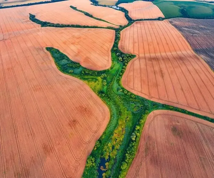 Framed Print : View from flying drone of Ukrainian countryside Framed Print : View from flying drone of Ukrainian countryside
