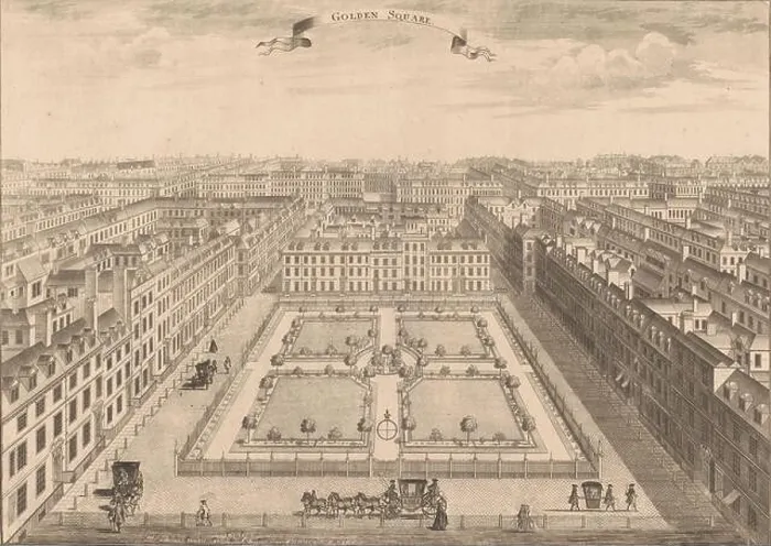 Framed Print : View of Golden Square in Soho London, Views of buildings in London (series title), London Described; or Perspective Views Framed Print : View of Golden Square in Soho London, Views of buildings in London (series title), London Described; or Perspective Views