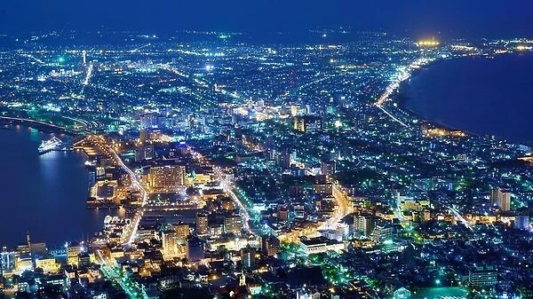 The view of Hakodate, Japan. The city was the first in Japan to open its ports to trade in 1854