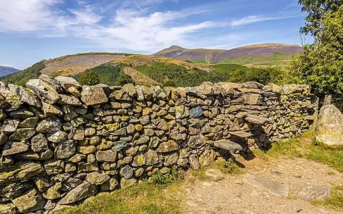 Framed Print : View of hills around Keswick in Lake District, a region and national park in Cumbria in northwest England