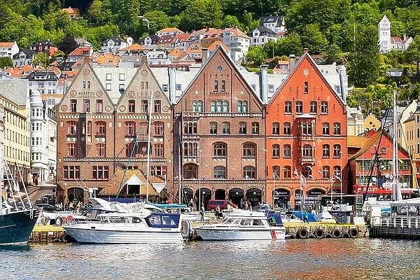View of historical buildings, Bryggen, Bergen, Norway UNESCO