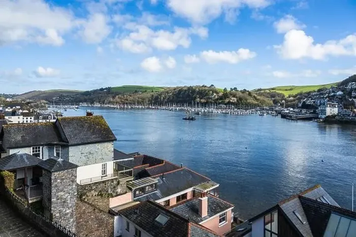 Framed Print : View of Kingswear from Dartmouth over River Dart, Devon, England, Europe