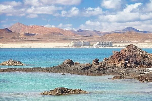 View from Lobos Island to Fuerteventura Island, Spain, Canary Islands