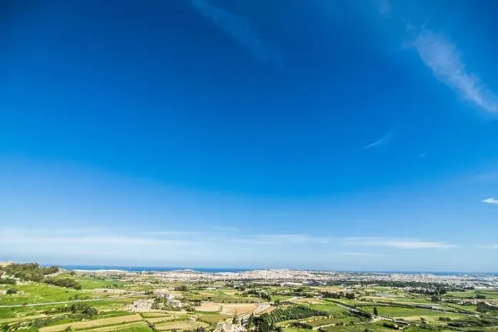Framed Print : View from Mdina city - old capital of Malta. Greeny Winter Malta island. Morning time. Landscape view Framed Print : View from Mdina city - old capital of Malta. Greeny Winter Malta island. Morning time. Landscape view