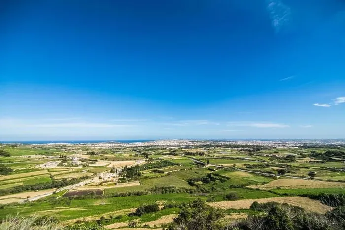 Framed Print : View from Mdina city - old capital of Malta. Greeny Winter Malta island. Morning time. Landscape view Framed Print : View from Mdina city - old capital of Malta. Greeny Winter Malta island. Morning time. Landscape view