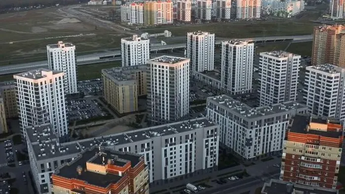 Framed Print : Top view of modern residential complex with sunlight Framed Print : Top view of modern residential complex with sunlight