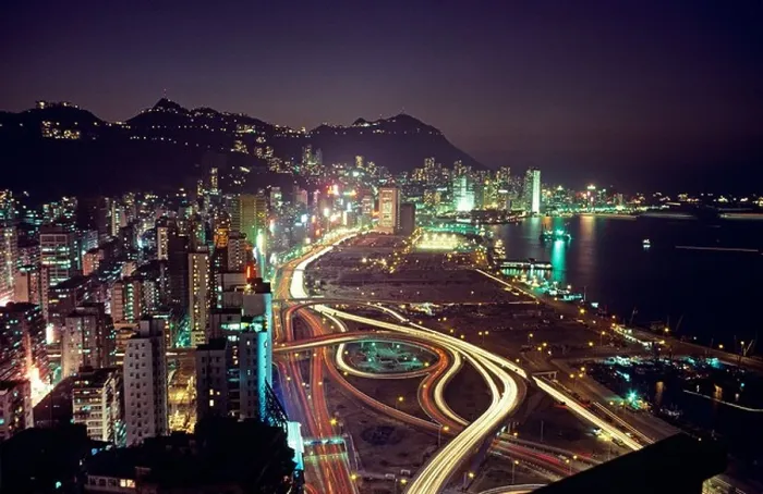 Framed Print : View at night in the late 1970s with fewer high rise buildings over Central District and Victoria Peak in Hong Kong Framed Print : View at night in the late 1970s with fewer high rise buildings over Central District and Victoria Peak in Hong Kong