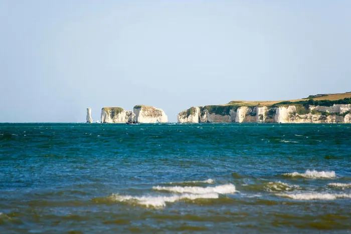 Framed Print : View towards Old Harry Rocks from Studland Bay shore, Dorset, UK Framed Print : View towards Old Harry Rocks from Studland Bay shore, Dorset, UK