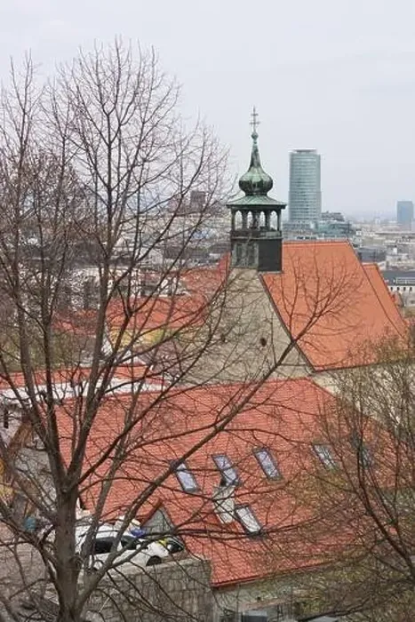 Framed Print : View of the Old Town from the Castle Hill, Bratislava, Slovakia. Street view, old red roofed houses. Spring in Europe Framed Print : View of the Old Town from the Castle Hill, Bratislava, Slovakia. Street view, old red roofed houses. Spring in Europe
