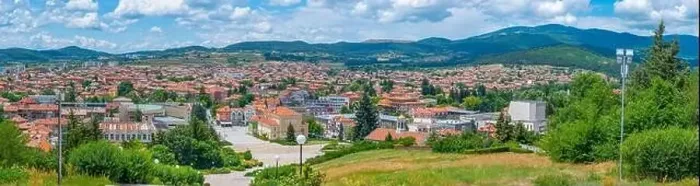 Framed Print : View of Panagyurishte town in Bulgaria from the National memorial complex Apriltsi Framed Print : View of Panagyurishte town in Bulgaria from the National memorial complex Apriltsi
