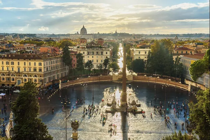Framed Print : View of Piazza del Popolo from Terrazza del Pincio in Rome. Italy Framed Print : View of Piazza del Popolo from Terrazza del Pincio in Rome. Italy