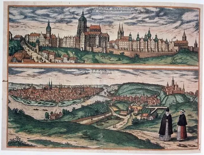 Framed Print : View of Prague, c1572, Artist: Joris Hoefnagel