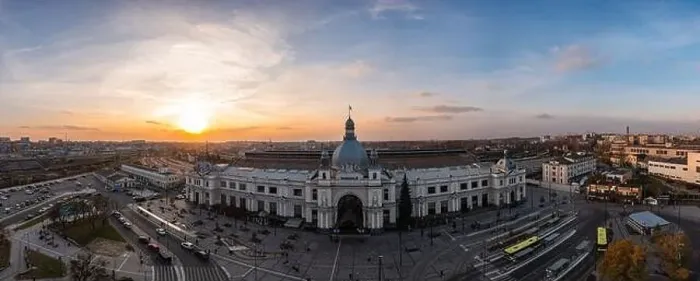 Framed Print : View on railway station in lviv from drone Framed Print : View on railway station in lviv from drone