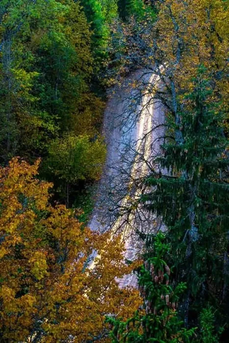 Framed Print : View of road in forest from above. Headlights on a long exposure. Autumn in Latvia Framed Print : View of road in forest from above. Headlights on a long exposure. Autumn in Latvia