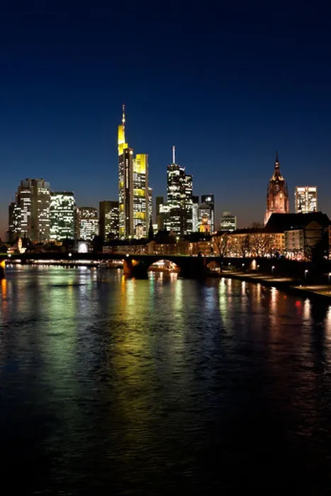 Framed Print : View of the skyline with Commerzbank Framed Print : View of the skyline with Commerzbank