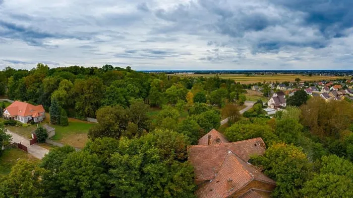 Framed Print : View from above on small village in Poland Framed Print : View from above on small village in Poland