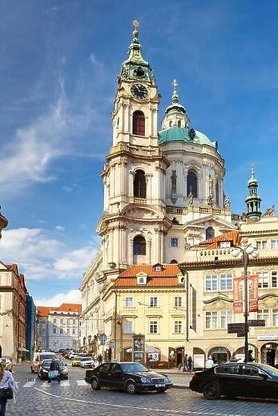 View of St. Nicholas Church, Mala Strana, Prague, Czech Republic, Europe