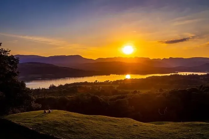 Framed Print : View of sunset over Windermere in Lake District, a region and national park in Cumbria in northwest England Framed Print : View of sunset over Windermere in Lake District, a region and national park in Cumbria in northwest England
