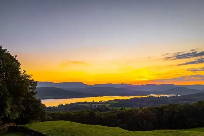 Framed Print : View of sunset over Windermere in Lake District, a region and national park in Cumbria in northwest England Framed Print : View of sunset over Windermere in Lake District, a region and national park in Cumbria in northwest England