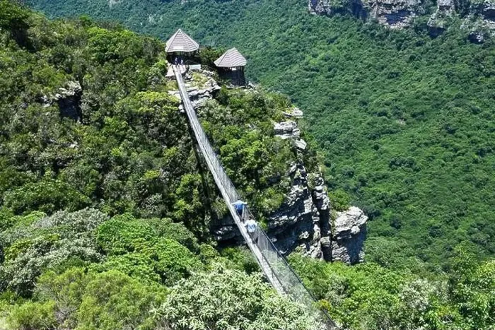 Framed Print : View at the suspension bridge on Oribi gorge in South Africa Framed Print : View at the suspension bridge on Oribi gorge in South Africa