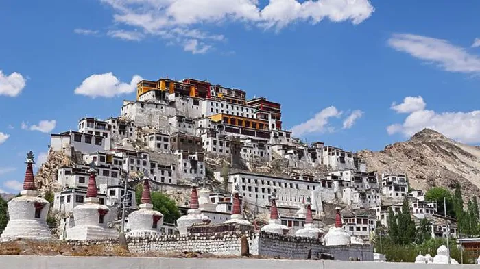 Framed Print : View of Thiksey Monastery from the main road, Leh, Ladakh, India Framed Print : View of Thiksey Monastery from the main road, Leh, Ladakh, India