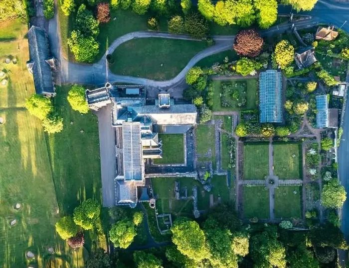 Framed Print : Top Down view over Torre Abbey Castle and Gardens from a drone, Torquay, Devon, England, Europe Framed Print : Top Down view over Torre Abbey Castle and Gardens from a drone, Torquay, Devon, England, Europe