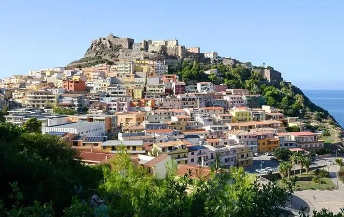 Framed Print : View at the village of Castelsardo on Sardinia in Italy Framed Print : View at the village of Castelsardo on Sardinia in Italy