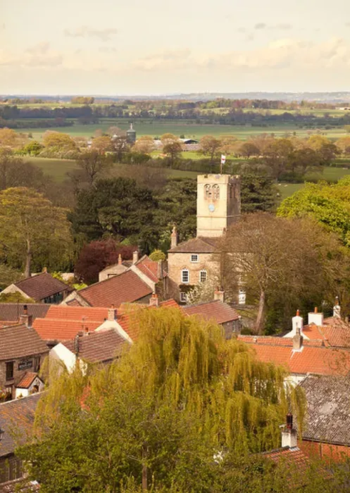 Framed Print : View over Well village Vale of Mowbray in North Yorkshire Framed Print : View over Well village Vale of Mowbray in North Yorkshire