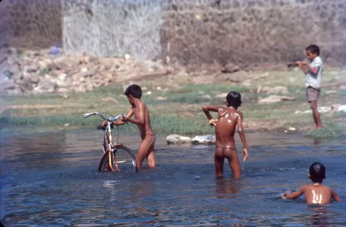 Framed Print : Village Boys Bathing in Lake Near Pune, Maharashtra, India Framed Print : Village Boys Bathing in Lake Near Pune, Maharashtra, India