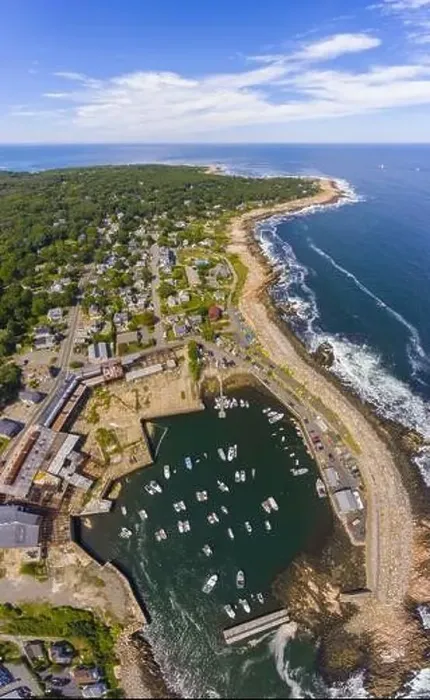 Framed Print : Village of Pigeon Cove aerial view in town of Rockport, Cape Ann, Massachusetts MA, USA Framed Print : Village of Pigeon Cove aerial view in town of Rockport, Cape Ann, Massachusetts MA, USA