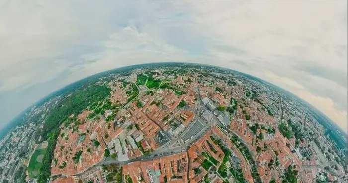 Framed Print : Vilnius Old town, the historic center of Lithuania, European city. 360 VR panorama Framed Print : Vilnius Old town, the historic center of Lithuania, European city. 360 VR panorama