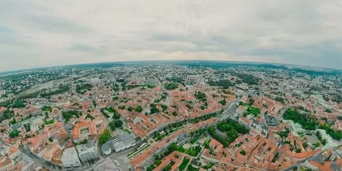 Framed Print : Vilnius Old town, the historic center of Lithuania, European city. 360 VR panorama Framed Print : Vilnius Old town, the historic center of Lithuania, European city. 360 VR panorama