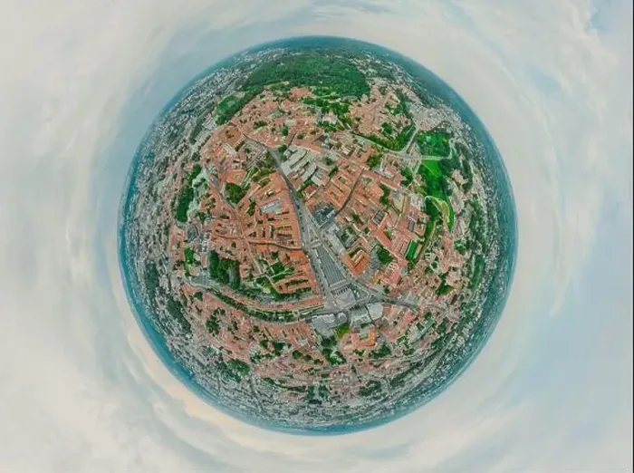 Framed Print : Vilnius Old town, the historic center of Lithuania, European city. 360 VR panorama Framed Print : Vilnius Old town, the historic center of Lithuania, European city. 360 VR panorama