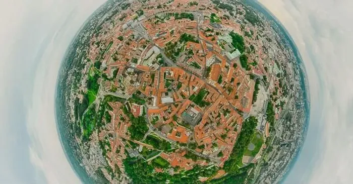 Framed Print : Vilnius Old town, the historic center of Lithuania, European city. 360 VR panorama Framed Print : Vilnius Old town, the historic center of Lithuania, European city. 360 VR panorama