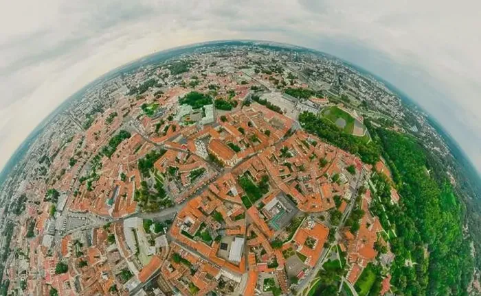 Framed Print : Vilnius Old town, the historic center of Lithuania, European city. 360 VR panorama Framed Print : Vilnius Old town, the historic center of Lithuania, European city. 360 VR panorama