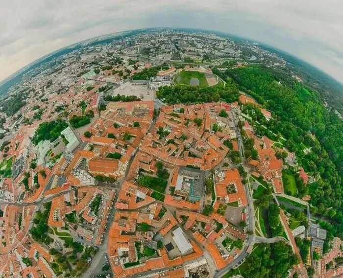 Framed Print : Vilnius Old town, the historic center of Lithuania, European city. 360 VR panorama Framed Print : Vilnius Old town, the historic center of Lithuania, European city. 360 VR panorama