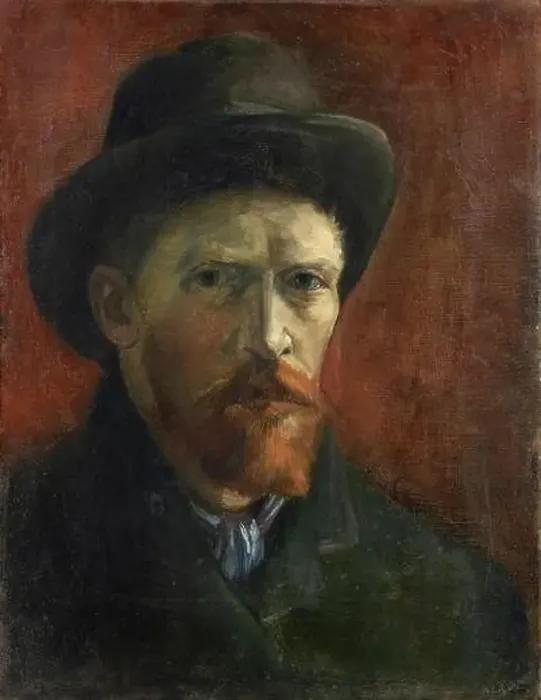 Framed Print : Vincent van Gogh – Self-Portrait with Dark Felt Hat (1886) famous painting Framed Print : Vincent van Gogh – Self-Portrait with Dark Felt Hat (1886) famous painting