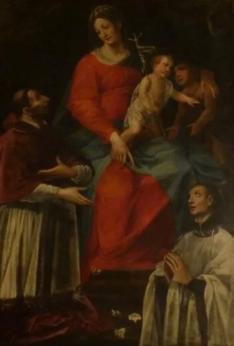 Framed Print : Vincenzo Rustici - Madonna with St Carolus Borromeus and St Aloysius Gonzaga Framed Print : Vincenzo Rustici - Madonna with St Carolus Borromeus and St Aloysius Gonzaga