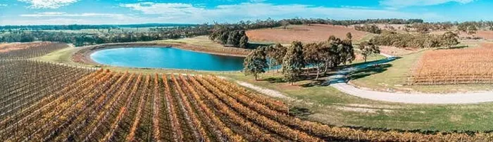 Framed Print : Vineyard and pond on bright sunny day in fall. Mornington Peninsula, Australia Framed Print : Vineyard and pond on bright sunny day in fall. Mornington Peninsula, Australia
