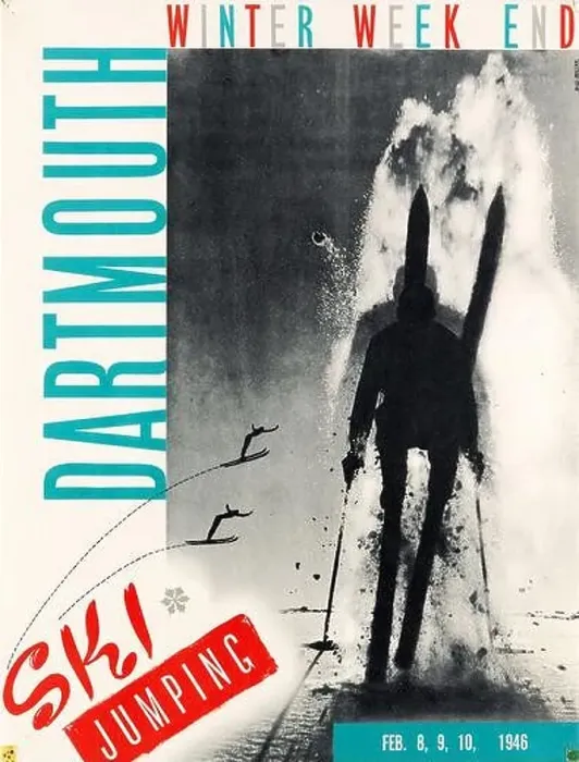 Framed Print : Vintage 1940s Ski Poster - Dartmouth Winter Weekend -Ski Jumping Framed Print : Vintage 1940s Ski Poster - Dartmouth Winter Weekend -Ski Jumping