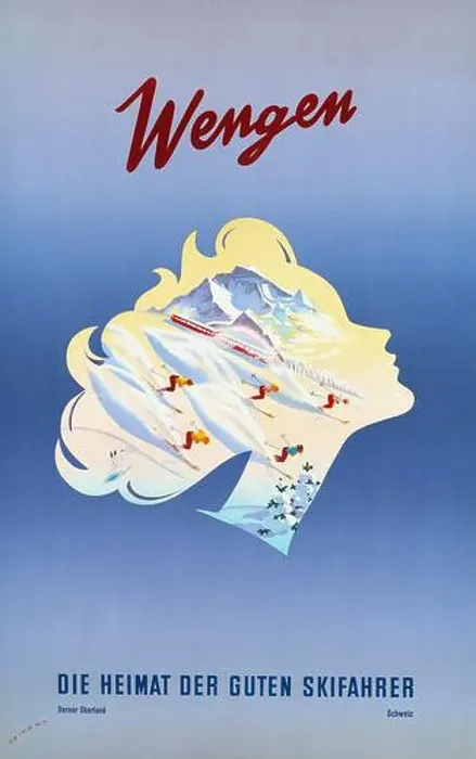 Framed Print : VINTAGE 1940s TRAVEL POSTER Wengen, die Heimat der guten Skifahrer (The home of good skiers) Martin PEIKERT circa 1948 Framed Print : VINTAGE 1940s TRAVEL POSTER Wengen, die Heimat der guten Skifahrer (The home of good skiers) Martin PEIKERT circa 1948