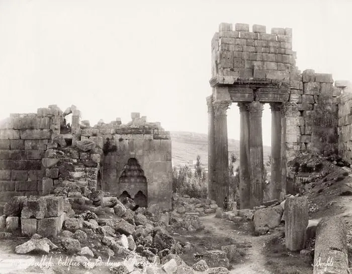 Framed Print : Vintage 19th century photograph: view inside the Acropolis, Baalbec, Baalbek, Lebanon Framed Print : Vintage 19th century photograph: view inside the Acropolis, Baalbec, Baalbek, Lebanon