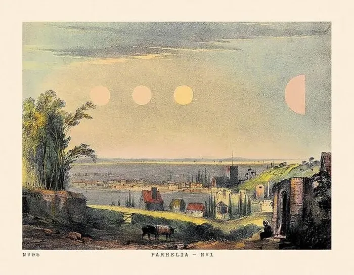 Framed Print : Vintage Astronomical Phenomena Scene Illustration. Published in a 19th-century astronomy book in London around 1840 Framed Print : Vintage Astronomical Phenomena Scene Illustration. Published in a 19th-century astronomy book in London around 1840