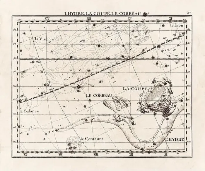 Framed Print : Vintage constellation illustration from the early 18th century Framed Print : Vintage constellation illustration from the early 18th century